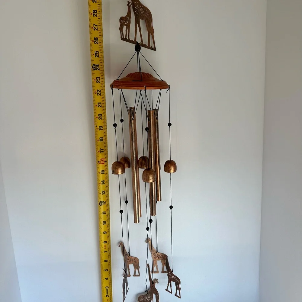 Etzen Giraffe Metal Wind Chimes featuring a Giraffe Motif theme in bronze toned